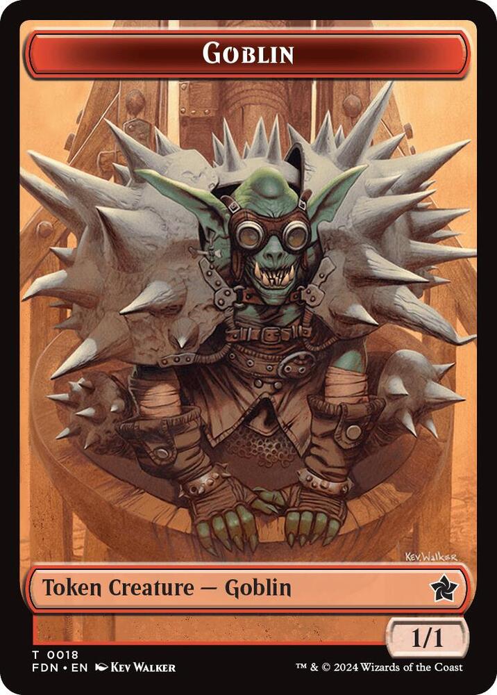 Goblin // Treasure Double-Sided Token - Foundations - Magic: The