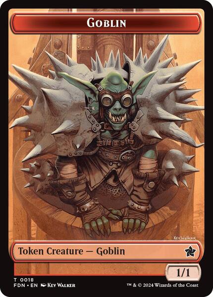 Goblin // Treasure Double-Sided Token - Foundations - Magic