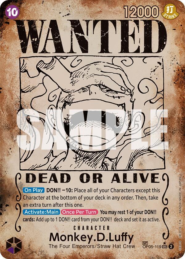 ONE PIECE JPN モンキー・D・ルフィ WANTED ALT ART Monkey D. Luffy (WANTED SP Alt Art) OP13-118 SEC Carrying on