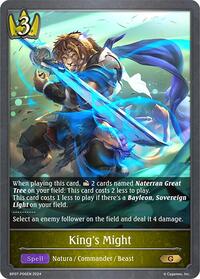 King's Might -P06EN (Foil) - Shadowverse: Evolve BP07: Verdant Steel trading card