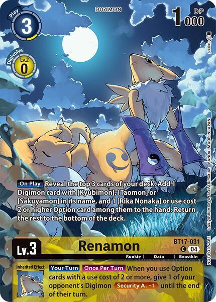 Renamon Legend Pack 2024 Box Topper digimon card