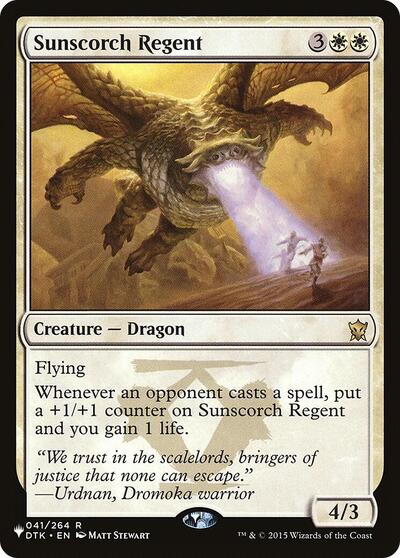 Sunscorch Regent (The List) from PLST #DTK-41, Magic: The Gathering card