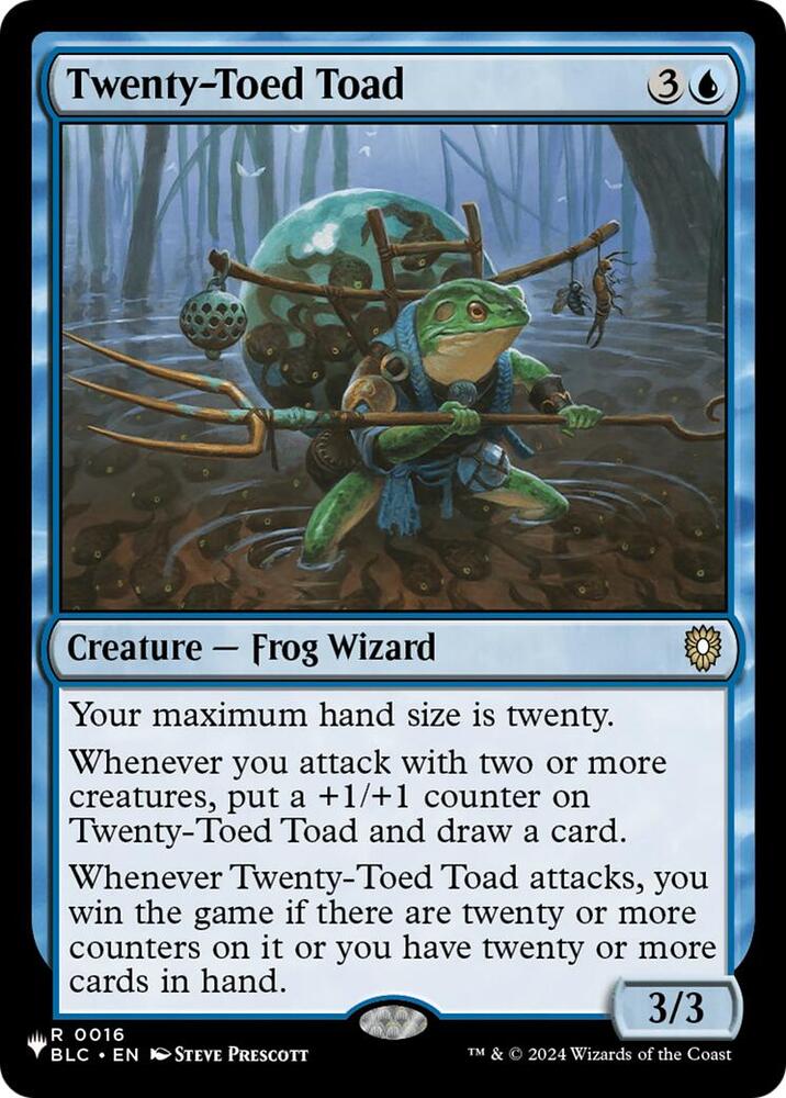 Twenty-Toed Toad #BLC-16 — The List
