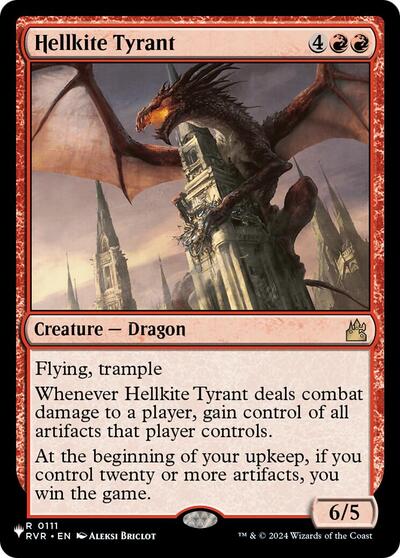 Hellkite Tyrant (The List) from PLST #RVR-111, Magic: The Gathering card