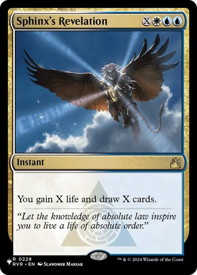 Sphinx's Revelation (The List) from PLST #RVR-228, Magic: The Gathering card