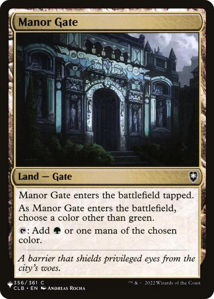Manor Gate #CLB-356 — The List