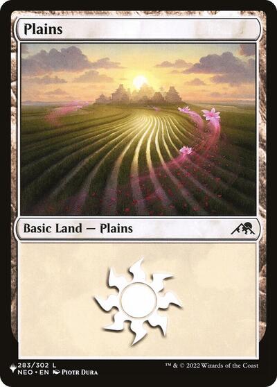 Plains (The List, from NEO) from LIST #NEO-283, Magic: The Gathering card
