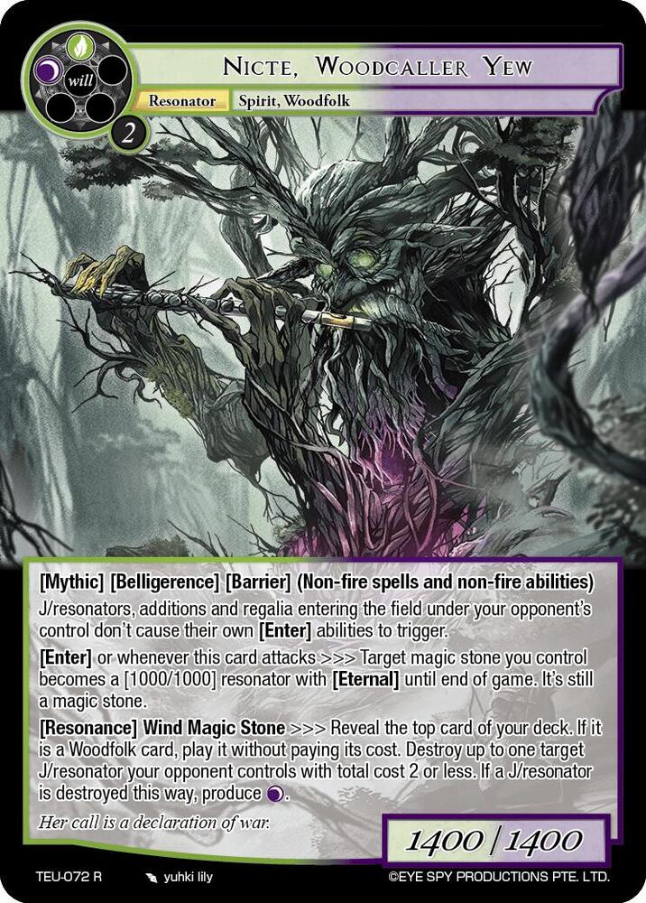 Nicte, Woodcaller Yew