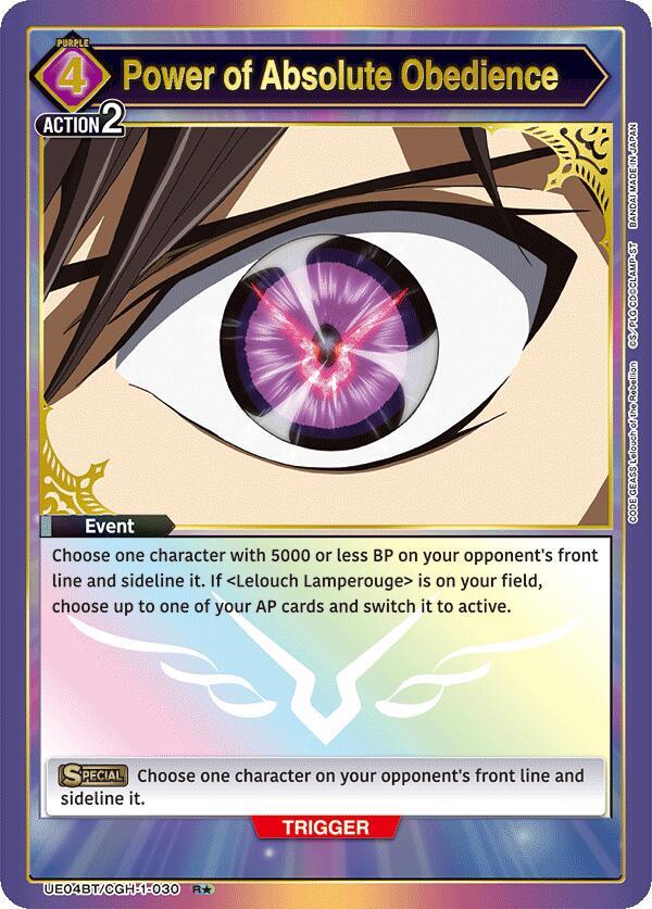 Power of Absolute Obedience (R*) - UE04BT: CODE GEASS: Lelouch of