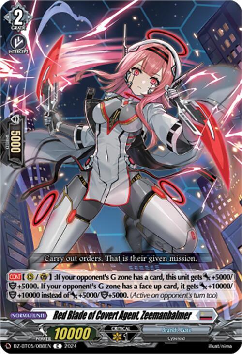 Red Blade of Covert Agent, Zeemanbalmer