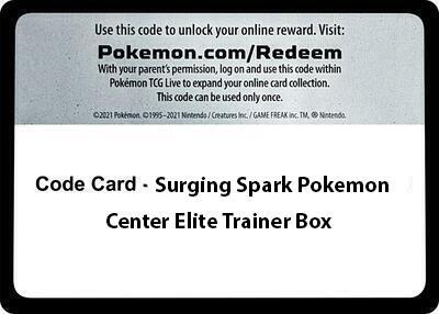 Code Card - Surging Sparks Pokemon Center Elite Trainer Box