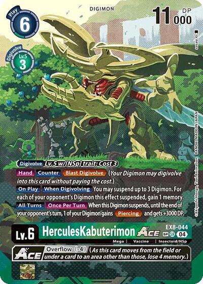 HerculesKabuterimon ACE (Textured) Chain of Liberation Super Rare Digimon card — value and price