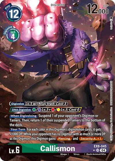 Callismon (Alternate Art) Chain of Liberation Super Rare Digimon card — value and price
