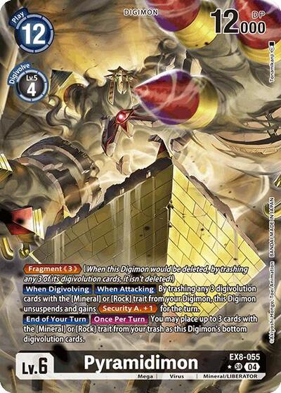 Pyramidimon (Alternate Art) Chain of Liberation Super Rare Digimon card — value and price
