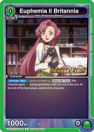 Euphemia li Britannia (045) UE04BT: CODE GEASS: Lelouch of the Rebellion Release Event Cards Common Union Arena card — value and price