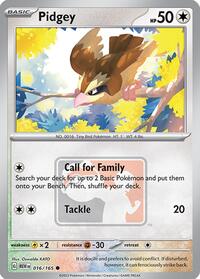 Pidgey - 016/165 (League Promo) #016/165 from League & Championship Cards Pokemon card image