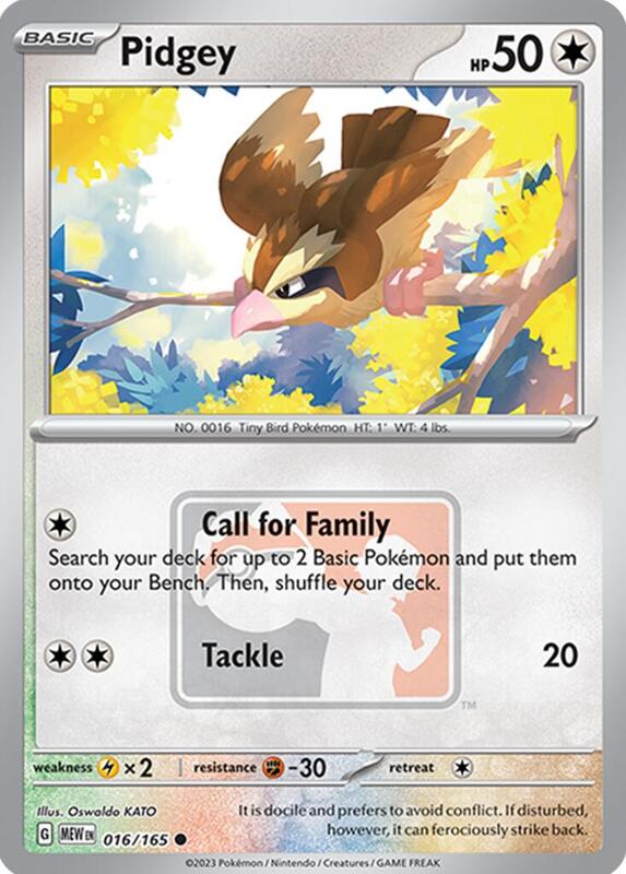 Pidgey - 016/165 (League Promo) 016/165 from League & Championship Cards