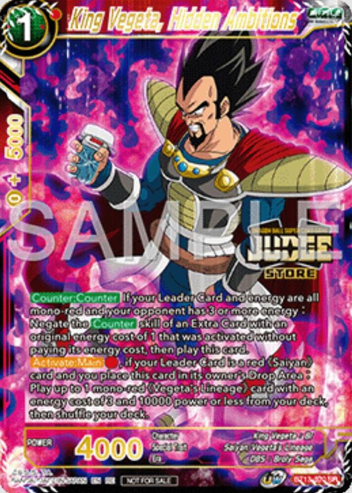 King Vegeta, Hidden Ambitions (Judge Pack Vol.16) (Store) #BT13-020 — Judge Promotion Cards
