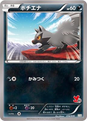 2013 Japanese XY Beginning Set Poochyena #16 card