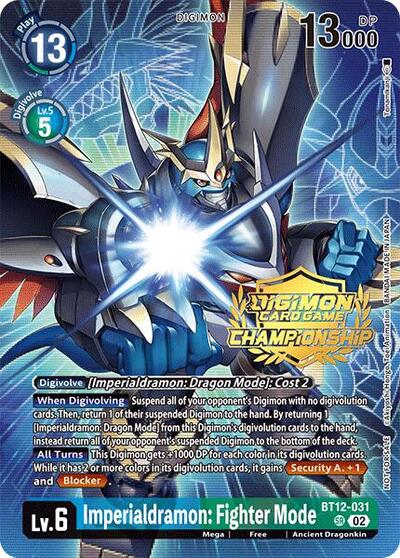Imperialdramon: Fighter Mode (Championship 2024 Gold Stamp Card Set) Across Time Super Rare Digimon card — value and price