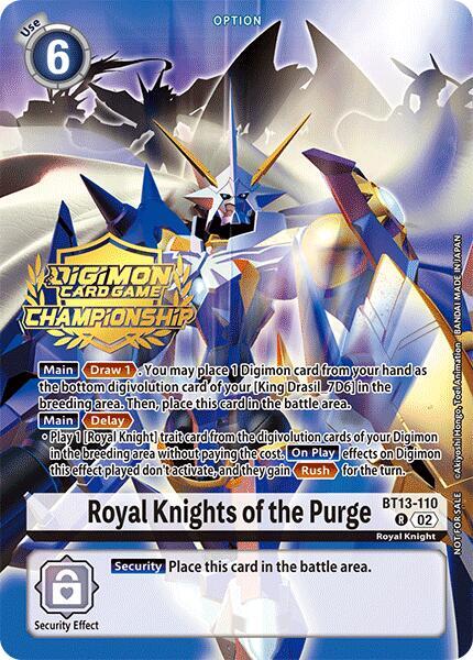 Royal Knights of the Purge Championship 2024 Gold Stamp Card Set digimon card