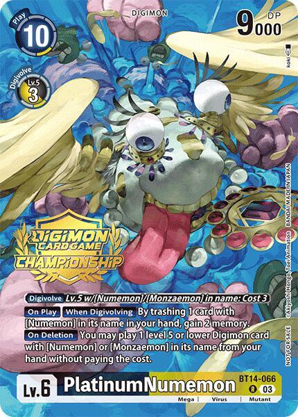 PlatinumNumemon Championship 2024 Gold Stamp Card Set digimon card