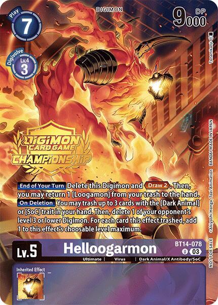 Helloogarmon Championship 2024 Tamers Pack digimon card