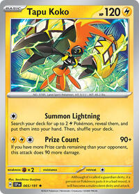 Tapu Koko #065/191 from Deck Exclusives Pokemon card image