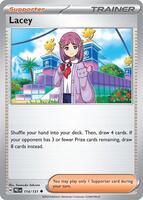 lacey pokemon card price - 139/142 Honor the incredible history of the TCG hobby by adding this Lacey 2025 Pokemon Prismatic Evolutions Special Illustration Rare #175 PSA Authenticated 9 Card to your vault Lacey 139/142 - Stellar Crown