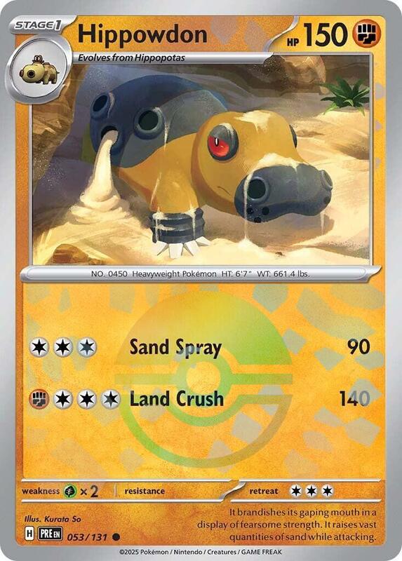 Hippowdon (Poke Ball Pattern) 053/131 from SV: Prismatic Evolutions