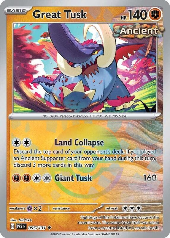 Great Tusk (Poke Ball Pattern) 055/131 from SV: Prismatic Evolutions