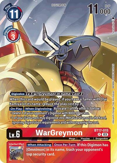 WarGreymon (Omnimon Binder Set) Secret Crisis card price