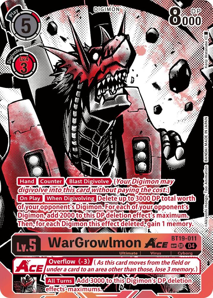 WarGrowlmon ACE Textured digimon card