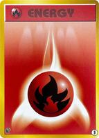 Fire Energy #5 from Pokemon Japanese Intro Pack Neo set