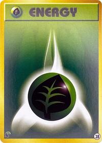 Basic Grass Energy - 28 #28 from Intro Pack Neo (Chikorita) Pokemon card image