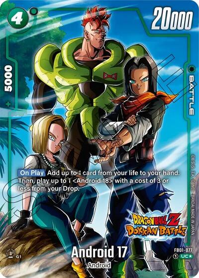 Android 17 - FB01-077 (Dragon Ball Z Dokkan Battle Alternate Art) card