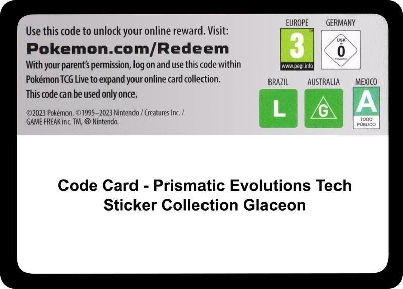 Code Card - Prismatic Evolutions Tech Sticker Collection [Glaceon]  from SV: Prismatic Evolutions