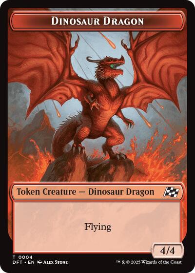 Dinosaur Dragon Treasure Double Sided Token