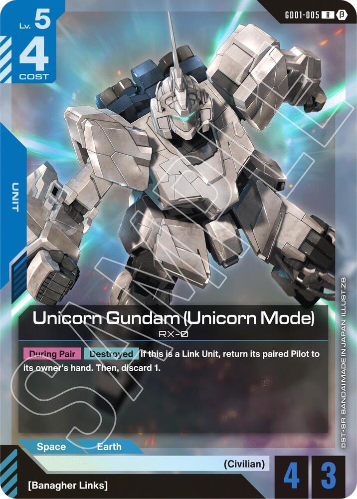 Unicorn Gundam (Unicorn Mode) - Edition Beta - Gundam Card Game