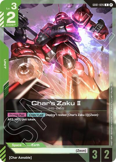 Char's Zaku II Edition Beta Rare Gundam card — value and price