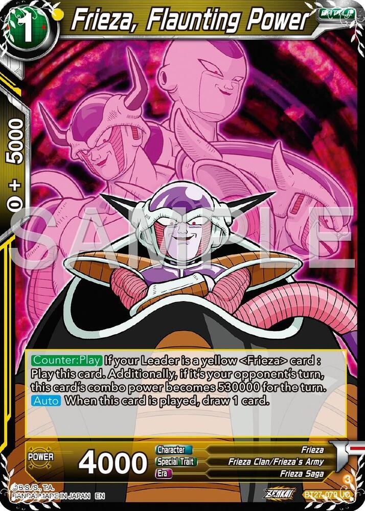 Frieza, Flaunting Power #BT27-079 — History of Z