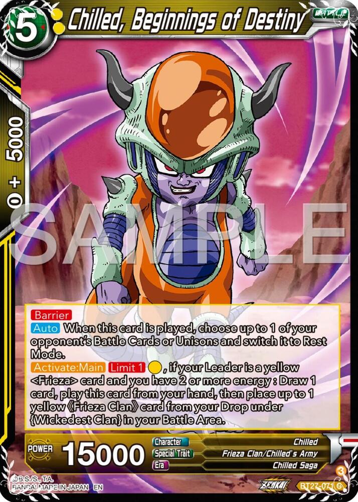 Chilled, Beginnings of Destiny #BT27-071 — History of Z