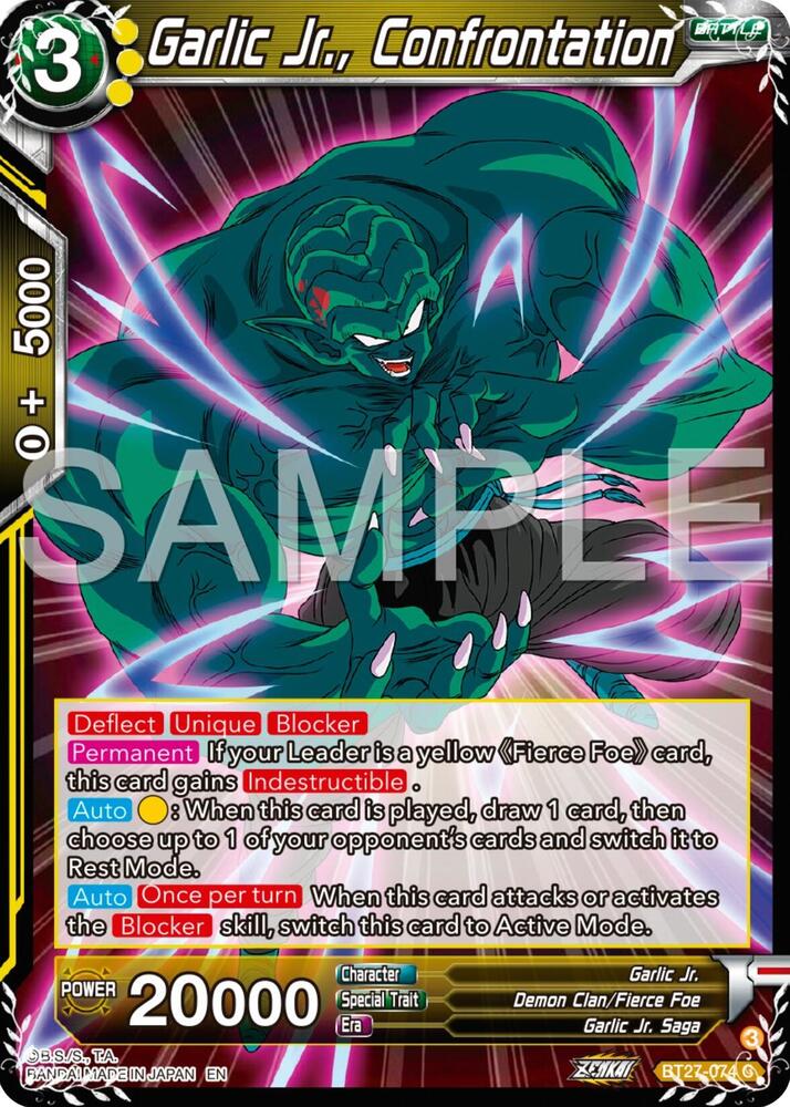 Garlic Jr., Confrontation #BT27-074 — History of Z