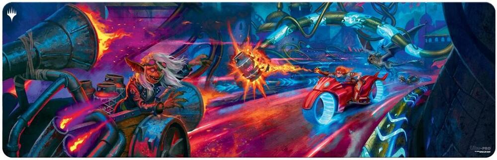 Aetherdrift 8ft Table Playmat for Magic: The Gathering - Goblin versus Chandra Attack — sealed Ultra PRO product photographed on a white background