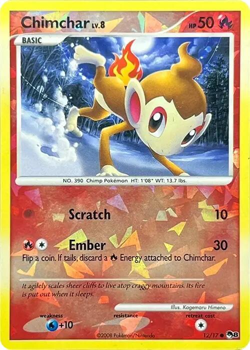 Chimchar (Cracked Ice Holo) 012/017 from POP Series 8
