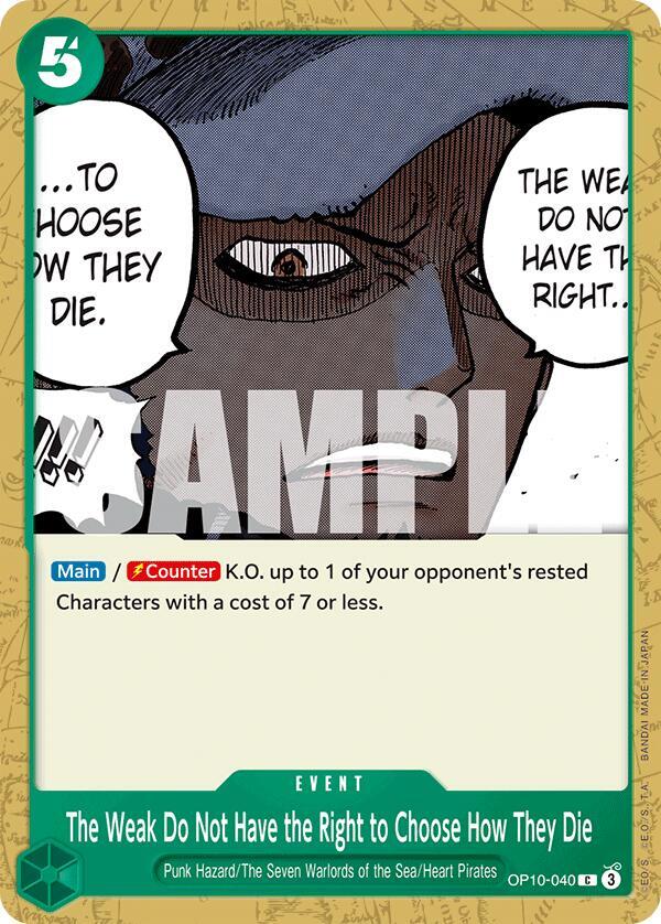 The Weak Do Not Have the Right to Choose How They Die onepiece card