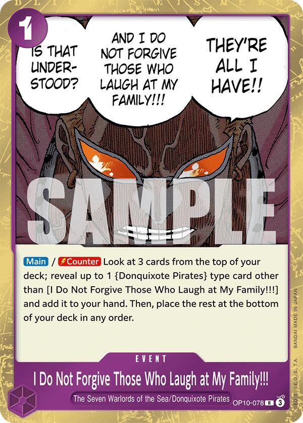 I Do Not Forgive Those Who Laugh at My Family onepiece card