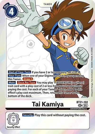 Tai Kamiya World Convergence Secret Rare Digimon card — value and price