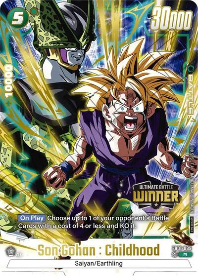 Son Gohan : Childhood - FB01-089 (Ultimate Battle Winner) Tournament and Championship Promos Rare Dragon Ball card — value and price
