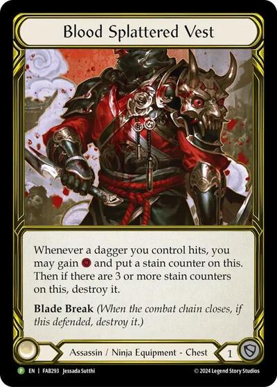 Blood Splattered Vest (Golden) - FAB293 Flesh and Blood: Promo Cards Legendary Flesh and Blood card — value and price